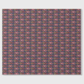 Burgund-Masken-Muster Geschenkpapier (Flach)
