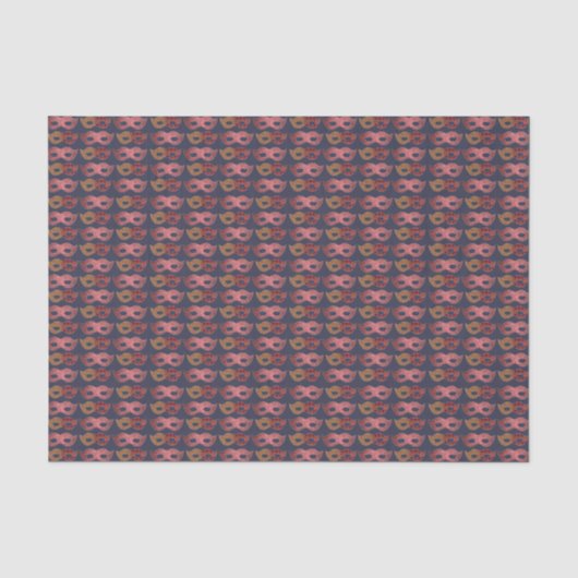 Burgund-Masken-Muster Seidenpapier (Vorderseite)
