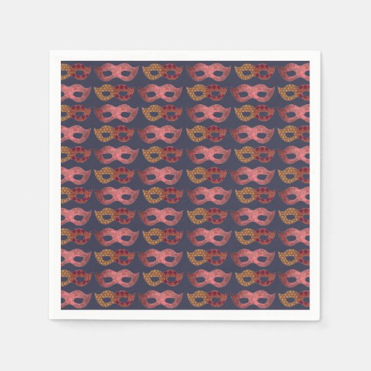 Burgund-Masken-Muster Serviette (Vorderseite)