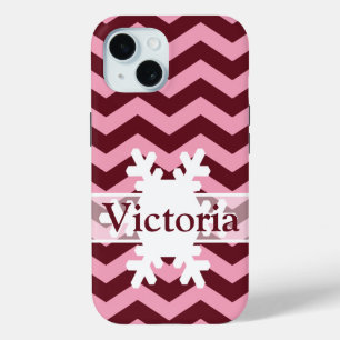 Burgund Mattiert Orchid Chevrons mit Schneeflocke Case-Mate iPhone Hülle
