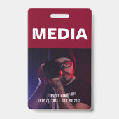 Burgund | Media All Access Pass Event-ID Ausweis (Vorderseite)