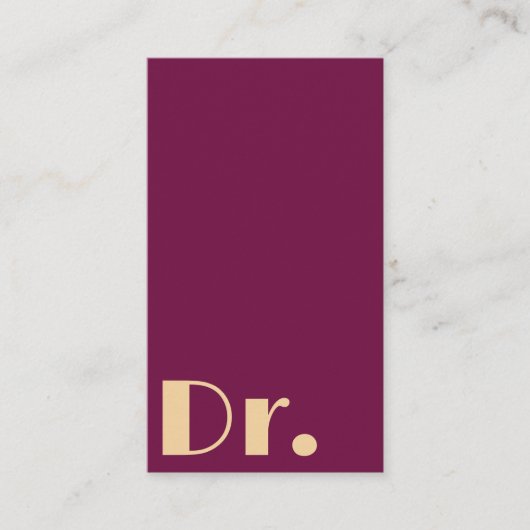 Burgund Medizinischer Arzt Visitenkarte (Vorderseite)