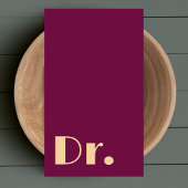 Burgund Medizinischer Arzt Visitenkarte