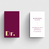 Burgund Medizinischer Arzt Visitenkarte