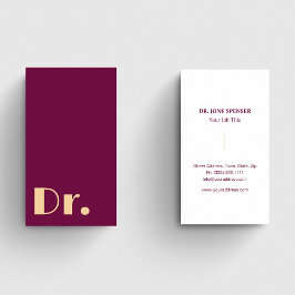 Burgund Medizinischer Arzt Visitenkarte
