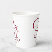 Burgund mehr und mrs moderne rustikale personalisi pappbecher (Links)