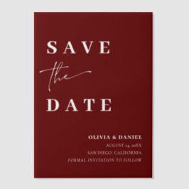 Burgund Minimalistisch Elegant Save the Date Pergament Einladungen