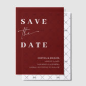 Burgund Minimalistisch Elegant Save the Date Pergament Einladungen (Versetzt (Einladung))