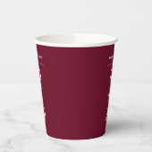 Burgund Minimalistisches Sonderdatum Hochzeit Pappbecher (Links)