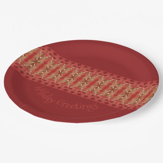 Burgund mit dunkelgrün pappteller (Schrägansicht)