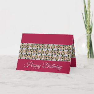 Burgund mit Gemustertem Design Karte
