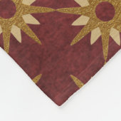 Burgund mit Gold Stars Muster Fleecedecke (Ecke)