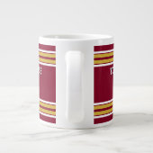 Burgund mit Gold White Stripes Team Jersey Jumbo-Tasse (Rückseite)