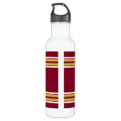 Burgund mit Gold White Stripes Team Jersey Trinkflasche (Rückseite)