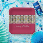 Burgund mit Grau Pappteller (Party)