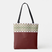 Burgund mit grünem Muster Tasche (Rückseite)