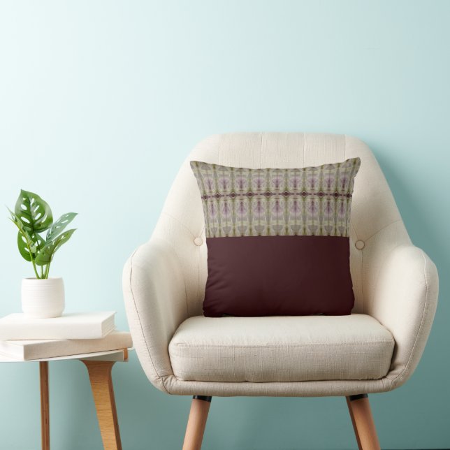 Burgund mit Lila und beige Kissen (Stuhl )
