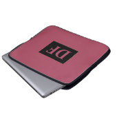 Burgund Mit Monogramm Laptopschutzhülle (Vorne Knopf)