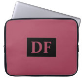 Burgund Mit Monogramm Laptopschutzhülle (Vorderseite)