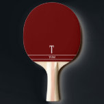 Burgund Mit Monogramm Ping Pong Paddle Tischtennis Schläger<br><div class="desc">Personalisiertes und mit Monogramm Pingpongpaddel,  bearbeiten Sie den Text selbst bei der Bestellung.</div>