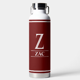 Burgund Mit Monogramm Trinkflasche