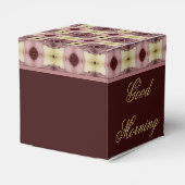 Burgund mit rosa Muster Geschenkschachtel (Rückseite)