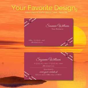 Burgund mit Roségold-Linien Stylisch und Elegant Visitenkarte