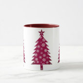 Burgund mit Schneeflocken Weihnachtsbaum-Tasse Tasse (Zentrum)