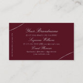 Burgund mit Silver Deco Diamonds und Logo Luxe Visitenkarte (Rückseite)