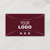 Burgund mit Silver Deco Diamonds und Logo Luxe Visitenkarte (Vorderseite)