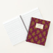 Burgund Mode Blumig Boho Chic Student Individuell Notizblock (Innenseite)