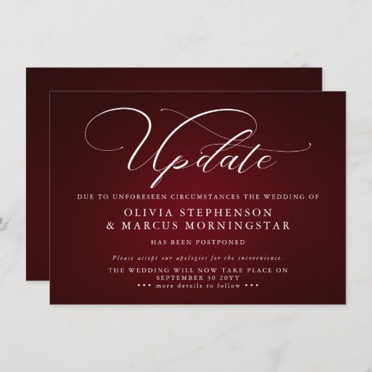 Burgund - Moderne Ankündigung verspäteter Veransta (Vorne/Hinten)