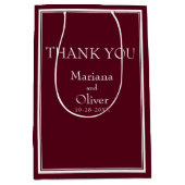 Burgund Moderne Minimalistische Grenze Mittlere Geschenktüte (Vorderseite)