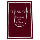 Burgund Moderne Minimalistische Grenze Mittlere Geschenktüte (Rückseite)