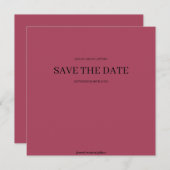 Burgund moderne Minimalistische Hochzeit retten da Save The Date (Vorne/Hinten)