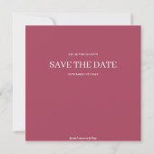 Burgund moderne Minimalistische Hochzeit retten da Save The Date (Vorderseite)