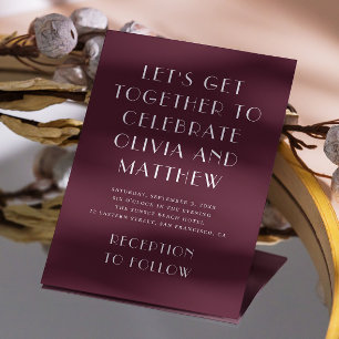 Burgund moderne Typografie minimalistische Hochzei Einladung