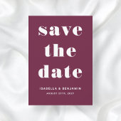 Burgund Moderne Typografie Save the Date Hochzeit