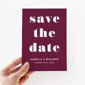 Burgund Moderne Typografie Save the Date Hochzeit