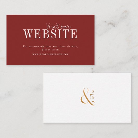 Burgund moderne Typografie-Website Beilage Karte (Vorne/Hinten)