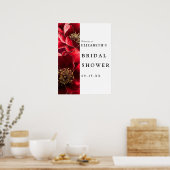 Burgund Modernes Brautparty Begrüßungszeichen Poster (Küche)