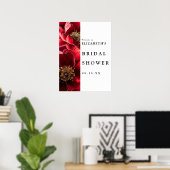 Burgund Modernes Brautparty Begrüßungszeichen Poster (Heimbüro)