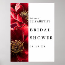 Burgund Modernes Brautparty Begrüßungszeichen