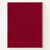 Burgund Modernes Minimalistisches Monogramm Notizblock (Rückseite)
