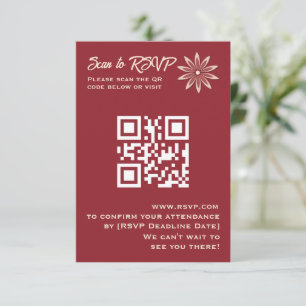 Burgund Modernes Minimalistisches Sternblumenmuste RSVP Karte