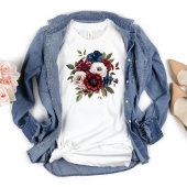 Burgund Navy Blauer Blumenstrauß Tri-Blend Shirt