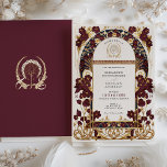 Burgund Navy Blue & Antique Gold Floral Wedding Einladung<br><div class="desc">Treten Sie ein in eine Welt zeitloser Romantik mit unserer luxuriösen Navy Blue und Antique Gold Floral Wedding Einladung. Dieses exquisite Design verschmilzt die Opulenz der Jugendstil-Ära mit modernen Empfindlichkeiten und schafft ein atemberaubendes Stück, das den Ton für Ihren Hochzeitstag Set. Die Einladung zeigt ein bezauberndes Blumenmotiv mit cremefarbenen, goldenen...</div>