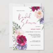 Burgund Navy Blue & Blush Brautparty Einladung (Vorderseite)