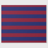 Burgund, Navy Blue XL Stripes Muster V Geschenkpapier (Flach)