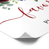Burgund Navy Blush Blume Liebt Hochzeitspaar Poster (Ecke)